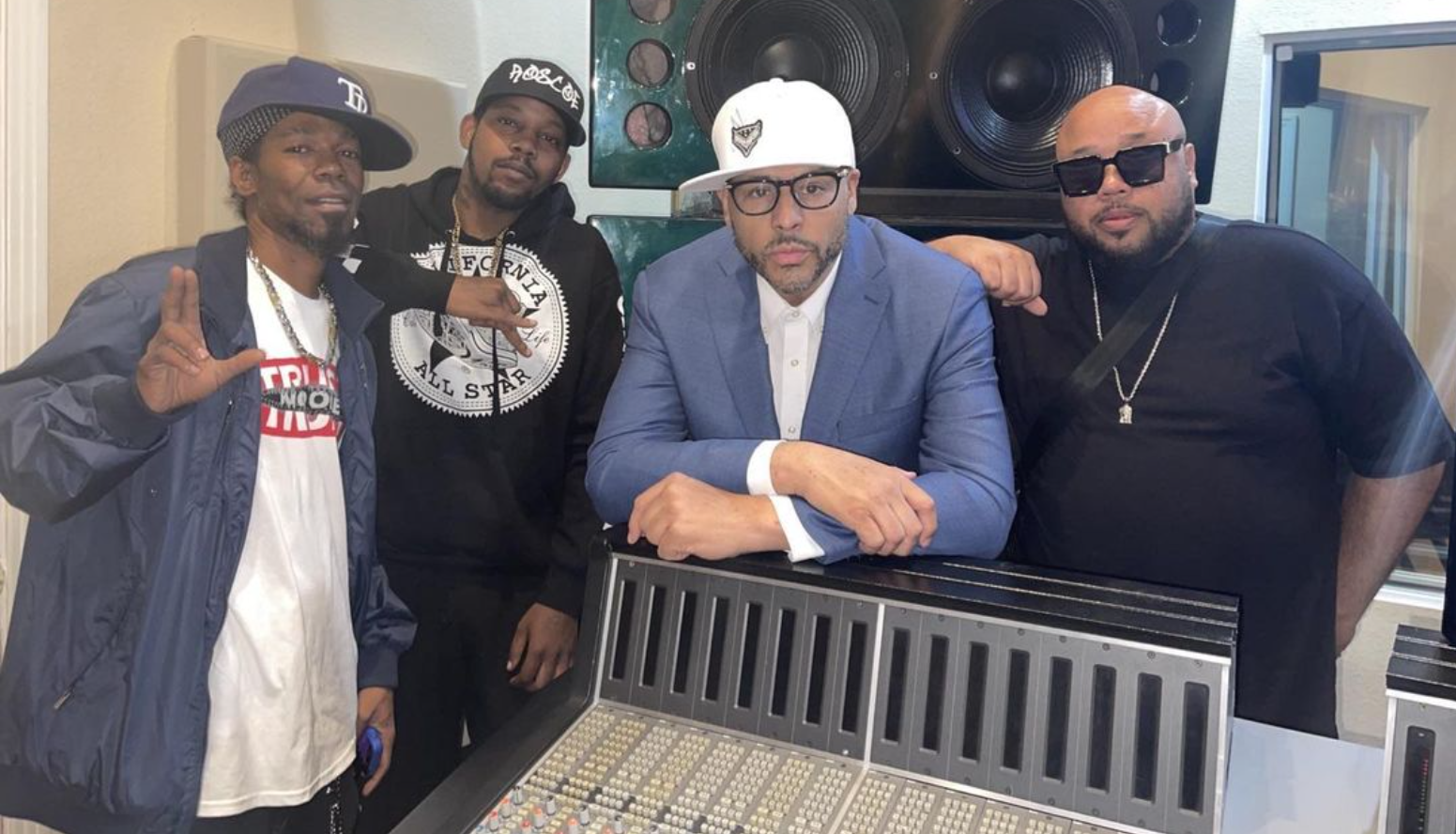 LocDoors in the recording studio with music industry collaborators